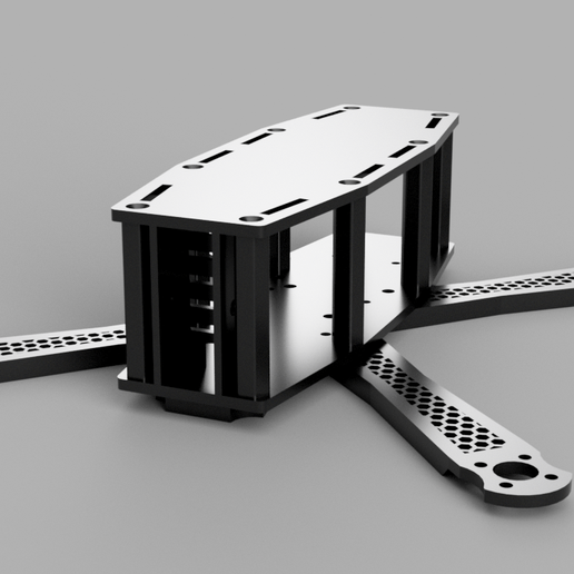 5-inch FPV drone X-frame render